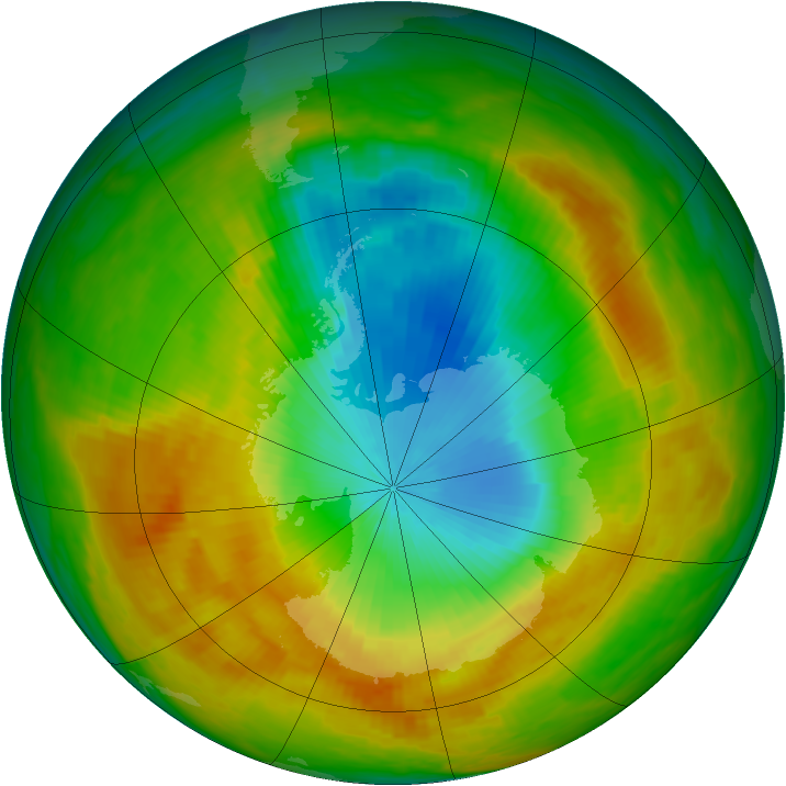 Antarctic ozone map for 06 November 1988